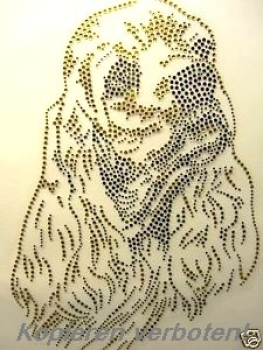 Cocker Spaniel Cockerspaniel Hund Strass Hotfix Hotglue Bügelbild Bügelmotiv