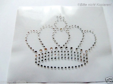 zauberhafte Kronen Strass Bügelbild Hotfix Schabracke