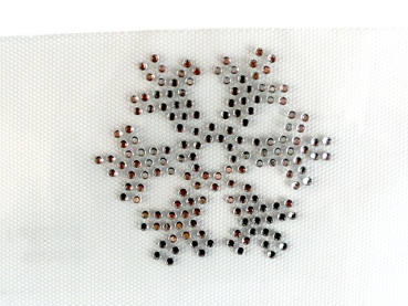 Preview: Stern Eiskristall Schneeflocke Strass Hotfix Bügelbild Tischdecke Kissenhülle