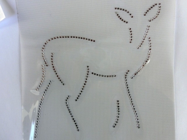 Hirsch Reh Tracht Hotfix Bügelmotiv Bügelbild Strass Shirt Top Kissenhülle