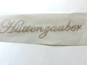 Hüttenzauber Schriftzug Strass Hotglue Hotfix Bügelbild Oktoberfest