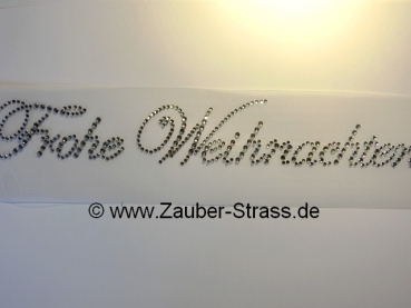 Frohe Weihnachten Strass Hotglue Hotfix Bügelbild für Tischdecke Schiebevorhang Stuhlhussen