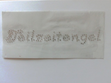 Teizeitengel Schriftzug Strass Hotglue Hotfix Bügelbild