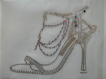 Preview: Pöms Pömps Pumps High Heels Schuhe Strass Hotglue Hotfix Bügelbild