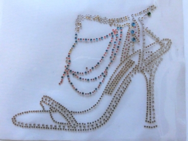 Pöms Pömps Pumps High Heels Schuhe Strass Hotglue Hotfix Bügelbild