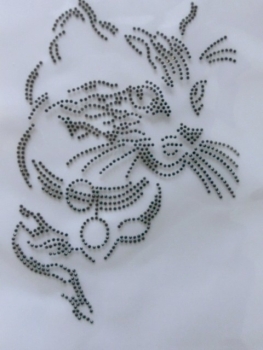 zauberhafte Katze &#9829; Hotglue Bügelmotiv Bügelbild Strass &#9829; Katzenkorb Shirt Top