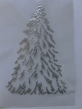 Tannenbaum Weihnachten Strass Hotfix Bügelbild Tischdecke