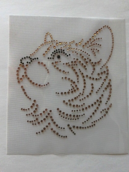 Preview: Traum Katze &#9829; Hotglue Bügelmotiv Bügelbild Strass &#9829; Katzenkorb Shirt Top Jacke