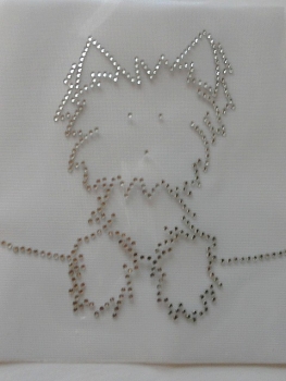 Preview: Yorki Yorkie Struppi Terrier Hund Hotfix Bügelbild Strass Hundezucht Hundemantel