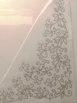 XXL Eck- Bordüre Strass 50 x 36 cm! Bügelbild Hotfix Ranke Ornament Schiebevorhang