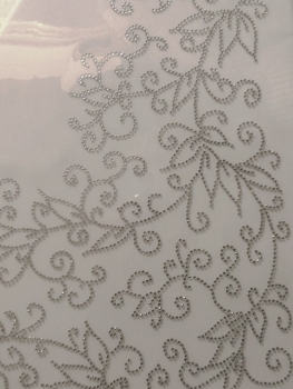 Preview: XXL Eck- Bordüre Strass 50 x 36 cm! Bügelbild Hotfix Ranke Ornament Schiebevorhang