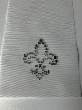 Preview: Fleur de Lis  Strass HOTFIX HOTGLUE Bügelbild Applikation für Fliegenhaube etc