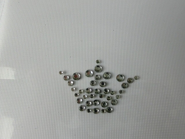 Preview: Hotfix 1 Krönchen Krone aus Strass Bügelbild Hotglue Fliegenhaube zauberhaft für Shirt Jacke