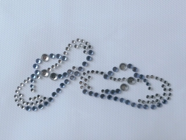 Preview: Flipp Flops Blau Pöms Pömps Pumps High Heels Schuhe Strass Hotglue Hotfix Bügelbild