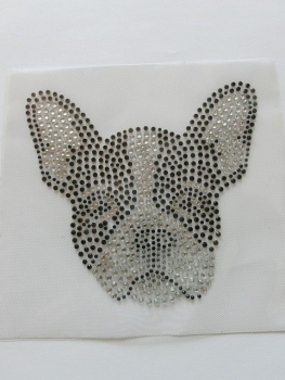 Preview: Fr. Bulldogge  Hund Hotfix Bügelbild Shirt Strass Hundeschule Hundezucht Hundeleine