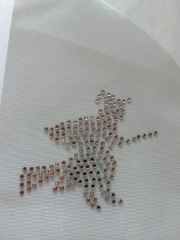 Preview: süße Hexe Hotfix Bügelbild Strass Halloween Walpurgisnacht Jacke Shirt Tasche