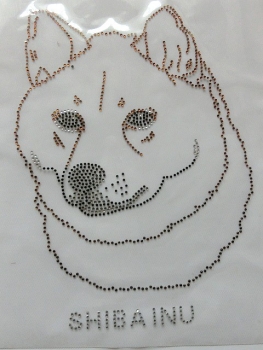 Preview: Akita SHIBA INU Akita Hund Strass Bügelbild Hundeschule Hundezucht Hundesofa Hundemantel Hundeleine
