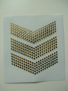 Preview: Wappen Orden Abzeichen in Gold hochwertig Strass Hotglue Hotfix Bügelbild