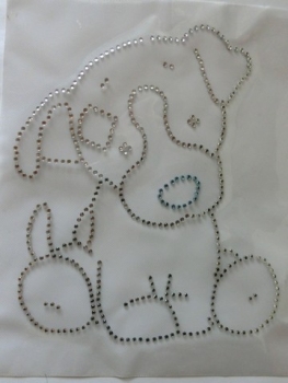 Preview: süüüüüüß Welpe Hund Hotfix Bügelbild Strass