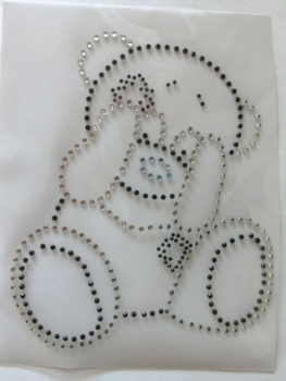 Teddy Bär Teddybär Bügelbild Strass Shirt Hotfix Jacke Bügelmotiv Aufbügler