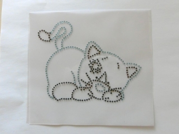 Katze Hotglue Hotfix Strass Bügelbild Bügelmotiv so süß