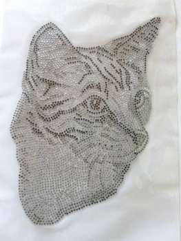 Katze XXL 3800 Strass - Steine Hotfix Bügelbild Jacke Shirt Blazer Jacke