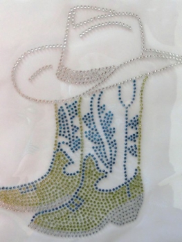 Cowgirl Stiefel Hotfix Bügelbild Cowboy Reitstiefel Western Reiten Squaredance