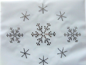 9 Sterne Eiskristall Schneeflocke Strass Hotfix Bügelbild