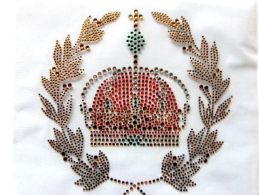 Hotfix königliche Krone mit Strass Bügelbild Hotglue zauberhaft für Shirt Jacke