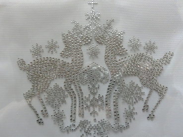 zauberhafte Rehe Tasche Dirndl Oktoberfest Wiesn Strass Bügelbild Hotfix Hotglue