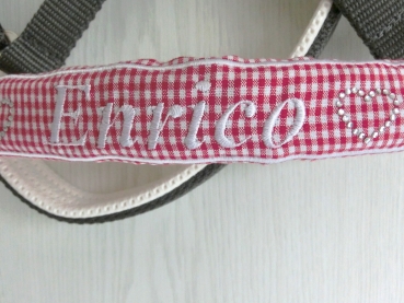 Preview: Strass Herz Nasenband Nasenschoner Wunschname Brandzeichen