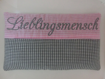Lieblingsmensch Körnerkissen Name Wunschname  Wärmekissen Dinkel Lavendel Stickerei