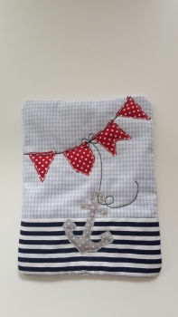 Preview: AHOI Anker Wunschname Körnerkissen Wärmekissen Dinkel Lavendel Stickerei