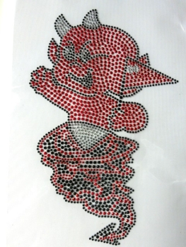 roter frecher Teufel Teufelchen Strass/Studs Hotfix Bügelbild süüß