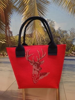 zauberhafter Hirsch Tuch Dirndl Oktoberfest Wiesn Strass Bügelbild Hotfix Hotglue