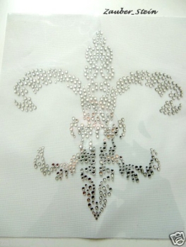 Fleur De Lis Hotfix Hotglue Bügelbild Strass ein Traum Bügelmotiv