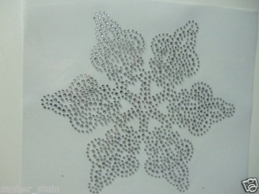 Stern Eiskristall Schneeflocke Strass Hotfix Bügelbild