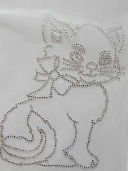 Schmuse Katze Hotfix Bügelbild Strass Shirt Jacke Katzenzucht Katzenkorb Katzen