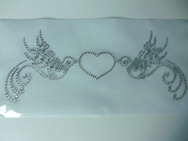 Taube Herzen Hochzeit Strass Bügelbild Hotfix Hotglue