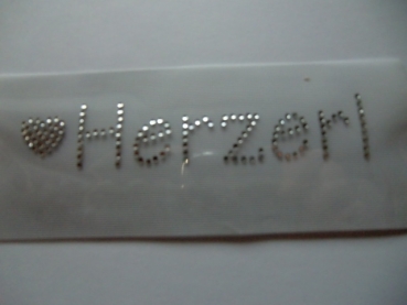 Herzerl Herz Oktoberfest Wiesn Schriftzug Bügelbild Strass Shirt Hotfix Bügelmotiv Tasche