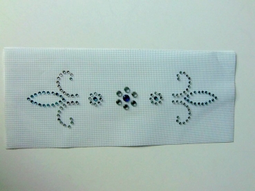 Bordüre Fleur de Lis  Strass HOTFIX HOTGLUE Bügelbild Applikation