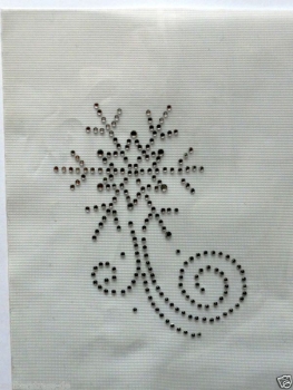 Preview: Stern Eiskristall Sternschnuppe Strass Hotfix Bügelbild Schiebevorhang Shirt Top