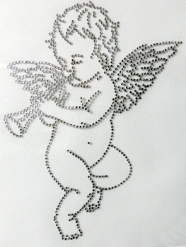 Engel Putten Tischdecke Schiebevorhang Bluse Hotglue Hotfix Bügelbild Strass Top