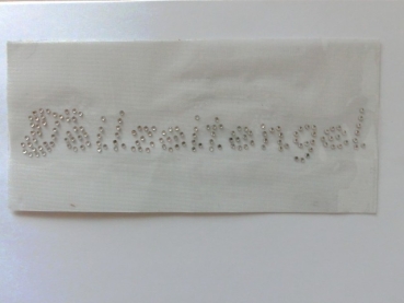 Teilzeitengel Schriftzug Hotfix Hotglue Strass Bügelbild Shirt Jacke Bluse Tasche