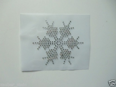 Preview: 6 Sterne Stern Eiskristall Strass Hotfix Bügelbild Tischdecke Schiebevorhang