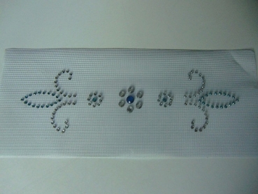 Preview: Bordüre Fleur de Lis  Strass HOTFIX HOTGLUE Bügelbild Applikation