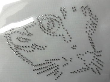 Gesicht Katze Strass Hotfix Bügelbild Crystal süß