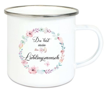 ♥ Tasse Emailletasse Du bist mein Lieblingsmensch! Freundin Dankeschön, Geburtstag, Vatertag, Abschied, Jubiläum, Geschenk, Becher von Lüttentüddel