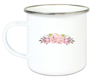 Preview: zauberhafte Tasse Emailletasse romantisches Pferd Blumen Boho Name, Wunschname, KITA Kindergarten, Einschulung, Dankeschön, Abschied, Jubiläum, Geschenk, Becher von Lüttentüddel