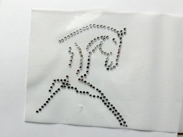 Pferd Dressur Reiten Bügelbild Strass Hotfix Hotglue Strass Schabracke